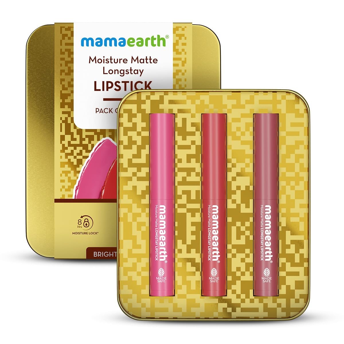 Mamaearth Moisture Matte Long Stay Lipstick Minis Gift Set - Nude Perfection| Gifting For Valentine's Day, Birthday, Anniversary  | Rakhi Gift for