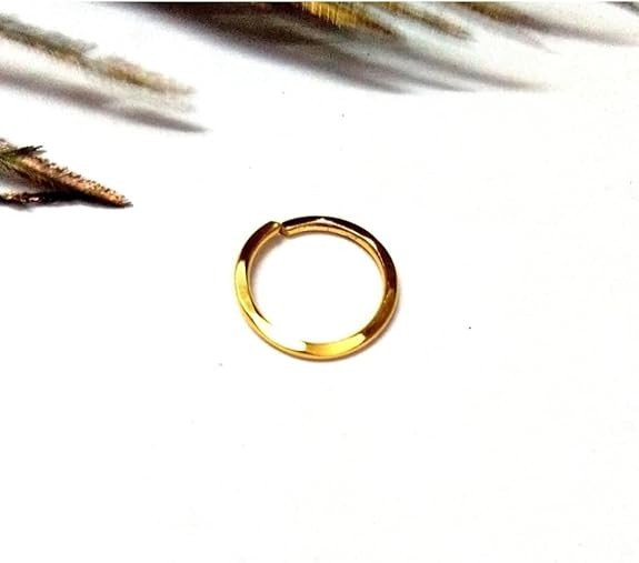 House Of Common Gold-Plated, Rhodium Plated Brass, Metal, Alloy, Stone Nose Ring Gold