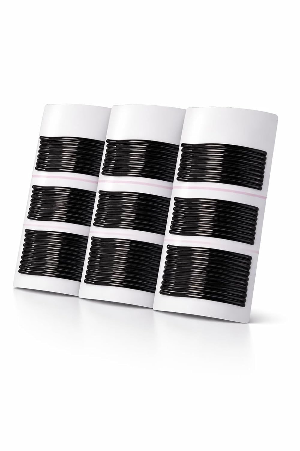 Traditional Black Bobby Pins Hair Clips, 108 Pieces, Strong Grip Metal Hairpins for Bun, Braids, Hairstyling, Pack of 3 Cards