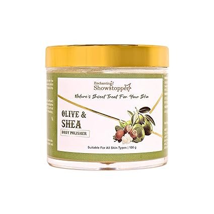 Olive & Shea Body Polisher for Deep Exfoliation & Smooth Skin, Moisturizing Body Exfoliator for Dead Skin Removal, Paraben Free, Suitable for All Skin Types, 100g for Men & Women
