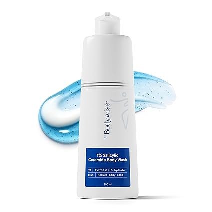 Be Bodywise 1% Salicylic Ceramide Body Wash Shower Gel 200ml | Dual Pump, 2 in 1 Body Wash| For Body Acne, Strawberry Skin & Deep Hydration | 24 Hours Moisturization| Gentle, Non Drying & Paraben-Free