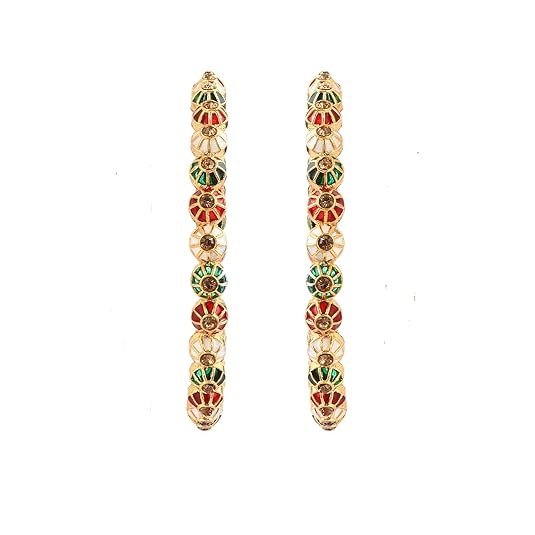 Yellow Chimes Bangles for Women and Girls Traditional Meenakari Blue Color Bangles for Girls | Meenakari Bangles | Birthday Gift For girls and women Anniversary Gift for Wife