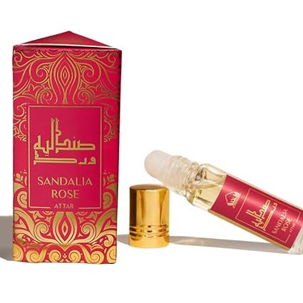 Dukhni Sandalia Rose Attar Oil Arabic Perfume Oils For Men And Women 100% Pure Ittar Roll On Perfume, Chandan, Sandal, Sandalwood Oil Eid, Ramadan Gifts, Non Alcoholic & Vegan Fragrances