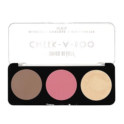 Swiss Beauty Cheek-A-Boo 3-in-1 Face Palette – Blusher, Contour & Highlighter | Highly Pigmented, Blendable & Lightweight | Long-Lasting Makeup Palette for All Skin Tones | 8g, Shade- 01 (SB-838)