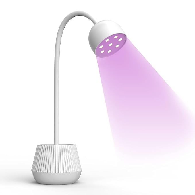 Cordless UV LED Nail Lamp, Rechargeable 24W Mini Nail Lamp 360° Rotatable Nail Dryer Quick Dry uv Light for Nails Gel Gooseneck Mini Nail Lamp for Home DIY & Salon Manicure