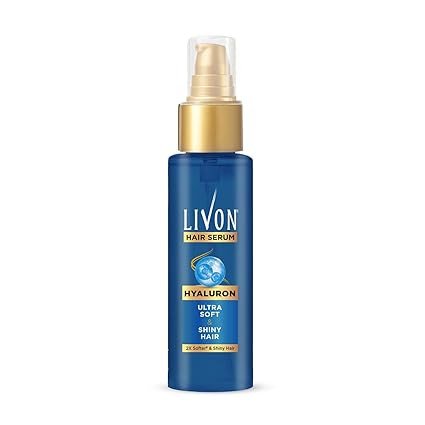 Livon Hyaluron Hair Serum for women & men | 2X Softer & Shiny Hair | Hair Serum for Dull & Dehydrated Hair | 48ml