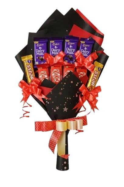 Butterfly Chocolate Gift Hamper with Dairy Milk Bars and Love Heart Chocolates, Valentine's Day Special, 8 Pieces