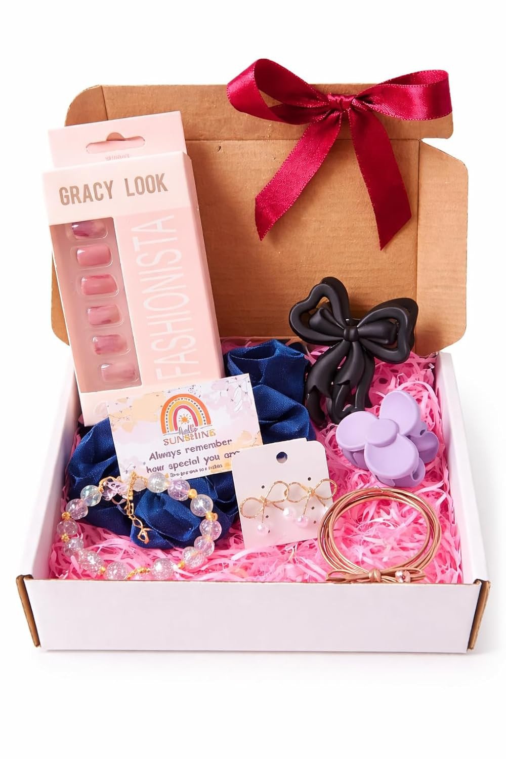 Mei & More Birthday Gift Combo Set for Women & Girls | Return gifts for ladies her I Fashion Jewelry & Hair Accessory Gift Set for Women & Girls Bow Theme Hamper I Random Colours