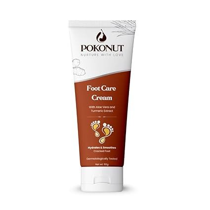 POKONUT - nurture with love Foot Care Cream For Dry And Cracked Heels | Aloe Vera And Turmeric Extract (50 G) | Moisturizes And Repair Feet | Intense Hydration And Nourishment For Women, Men