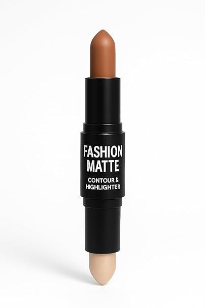 FASHION MATTE 2 in 1 Highlighter & Contour Stick | Dual-Ended Cream Stick for Face Shaping & Glow | Long-Lasting, Easy Blend, Travel-Friendly Makeup Stick 8G ETC..