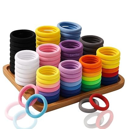 Hair Band for Women & Girls, No Damage Hair Elastics, Strong Hold Ponytail Holders, Soft, Stretchable Rubber Bands for Thick, Thin, Curly & Straight Hair (Multi color, Pack of 30)