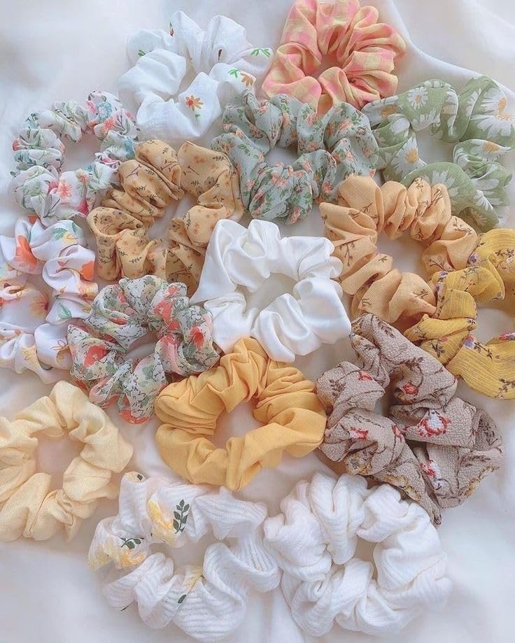 Hair Scrunchies for Women and Girls, Standard Size, Long, Medium or Small Hair Use, Satin Silk hair rubber band, Printed and Non Printed, Set of 12 (Multicolor)