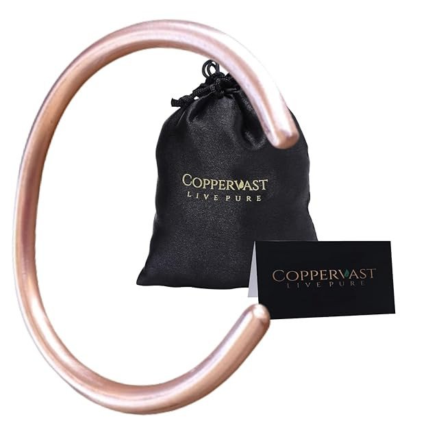 Coppervast Pure Solid Copper Bracelet for Men & Women – Handmade Adjustable Copper Cuff with Gift Bag | Simple Unisex Copper Bangle – Gift for Mom, Dad, Him & Her