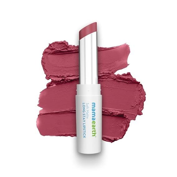 Mamaearth Soft Matte Long Stay Lipsticks with Jojoba Oil & Vitamin E for 12 Hour Long Stay - 02 Mulberry Pink - 3.5 g