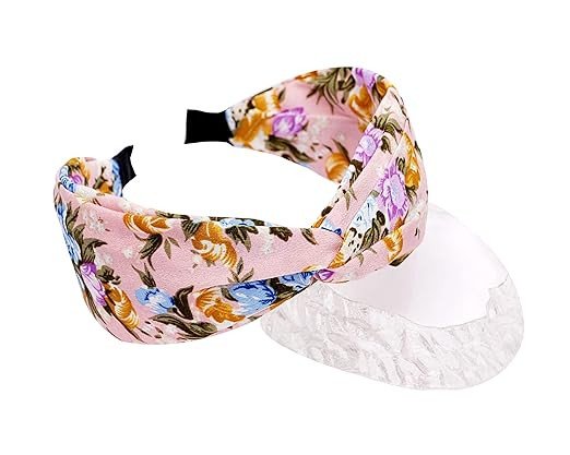 Vogue Hair Accessories Printed Fabric Knot Metal Hairband Headband for Women and Girls (Pink_Floral)