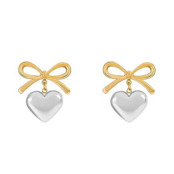 18K Gold Plated Heart Drop Earrings for Women | Waterproof & Tarnish Resistant