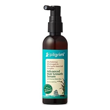 Pilgrim Redensyl 3% + Anagain 4% + Baicapil Advanced Hair Growth Serum (100ml) for Scalp with Korean Black Rice & Rosemary | Control Hair Fall, Stimulate Hair Regrowth, Increase Hair Density