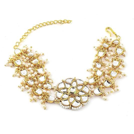 Kundan Bracelets Gold Plated Ethnic Trendy Stylish Jewellery Gift for Women & Girls