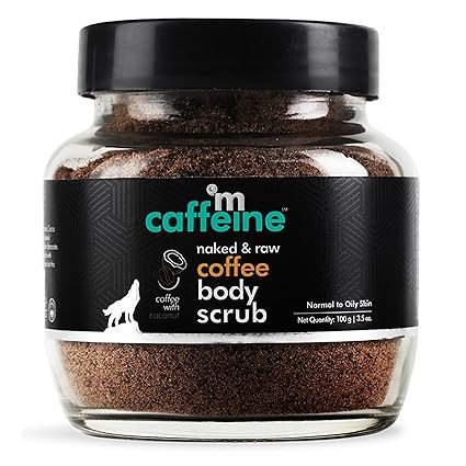mCaffeine Exfoliating Coffee Body Scrub Powder Jar for Tan Removal&Soft-Smooth Skin|De-Tan Bathing Scrub With Coconut Oil,Removes Dirt&Dead Skin From Neck,Knees,Elbows&Arms| All Skin Types-100Gm
