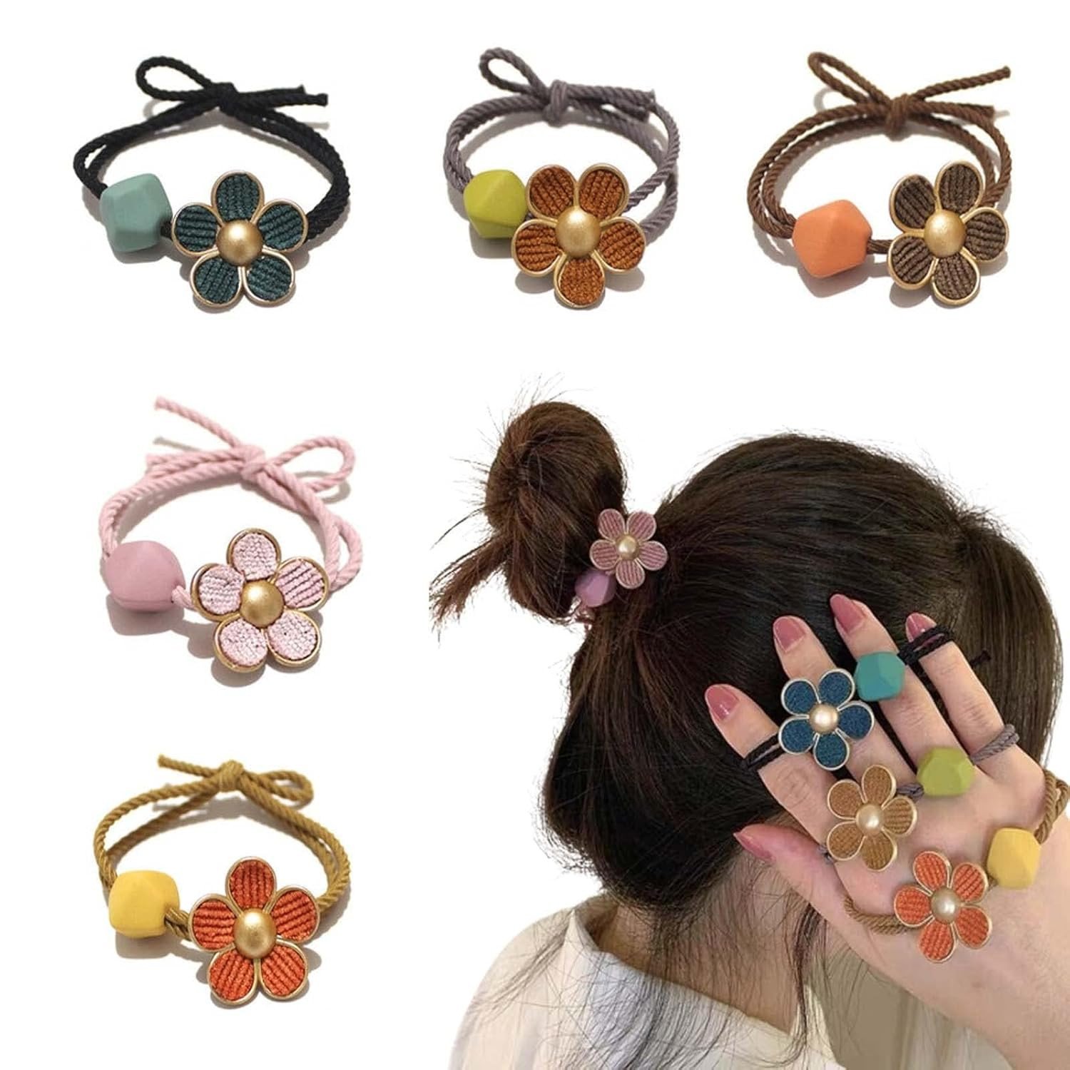 Soft Cotton Hair Ties for Women - No Damage Elastic Hair Bands - Durable Rubber Band for Women - Ideal Ponytail Holders - Comfortable Hair Accessories - Gentle on All Hair Types - Perfect for Thick an