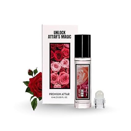 Rose Attar | Non-Alcoholic Perfume Oil for Men & Women | Sweet Floral Fragrance | Long Lasting Roll-On Attar for Daily Use | 6Ml