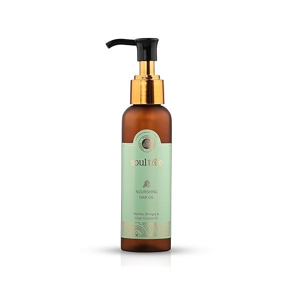 SoulTree Nourishing Hair Oil with Methika, Bhringraj & Virgin Coconut Hair Oil | Suitable for All Hair Types | 120ml