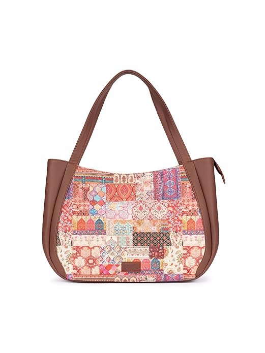 ZOUK Jute Handcrafted Vegan Leather Women's Shoulder Luna Handbags