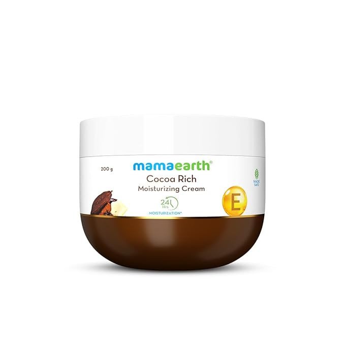Mamaearth Cocoa Rich Moisturizing Cream with Cocoa Butter & Vit E for Deep Nourishment 200g | For Face, Hand & Body | 24H Long-lasting Moisturization | Non-Greasy & Quick Absorbing | All Skin Types