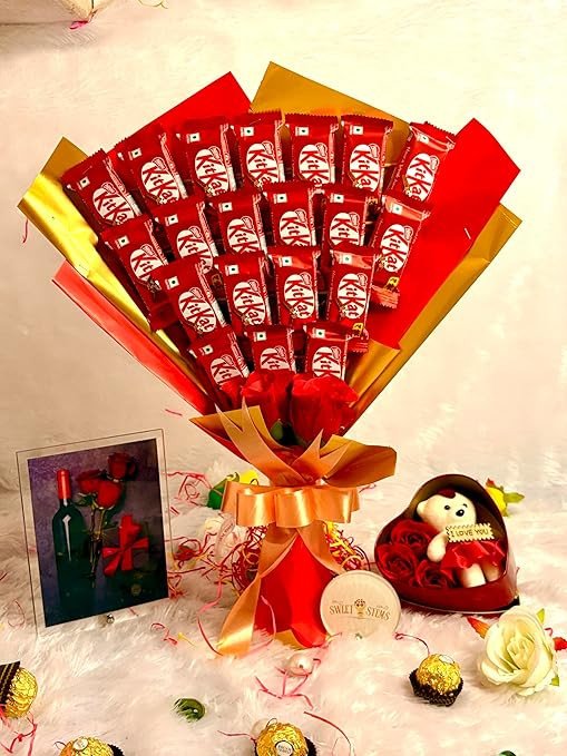 SWEET STEMS Luxury Kitkat Chocolate Gift for your loved ones with wish card (Birthday Card)