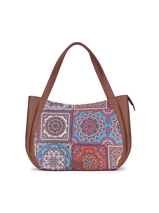 ZOUK Jute Handcrafted Vegan Leather Women's Shoulder Luna Handbags