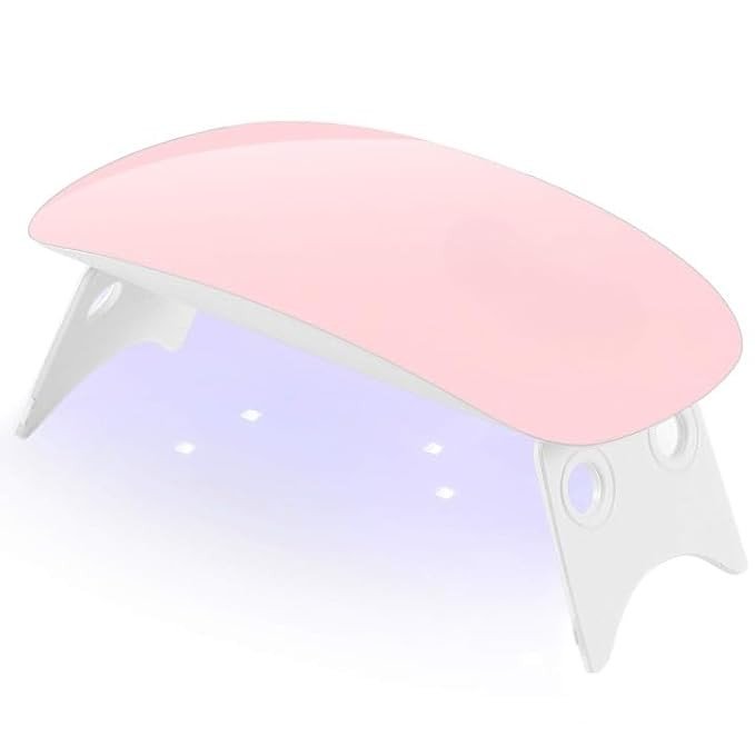 Bluedeal 6W UV Nail Lamp | Portable Pink LED Nail Lamp with 2 Timing Settings for Gel Polish Curing (45S/60S, Pink)