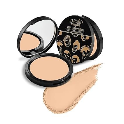 Lovechild Masaba Skip Everything Mattifying Compact Powder, Perfect Matte Finish, Oil Control, Pore Blurring & Skin Repair, Enriched with Vitamin E & Macadamia Oil, Icy You (Light) 9 g