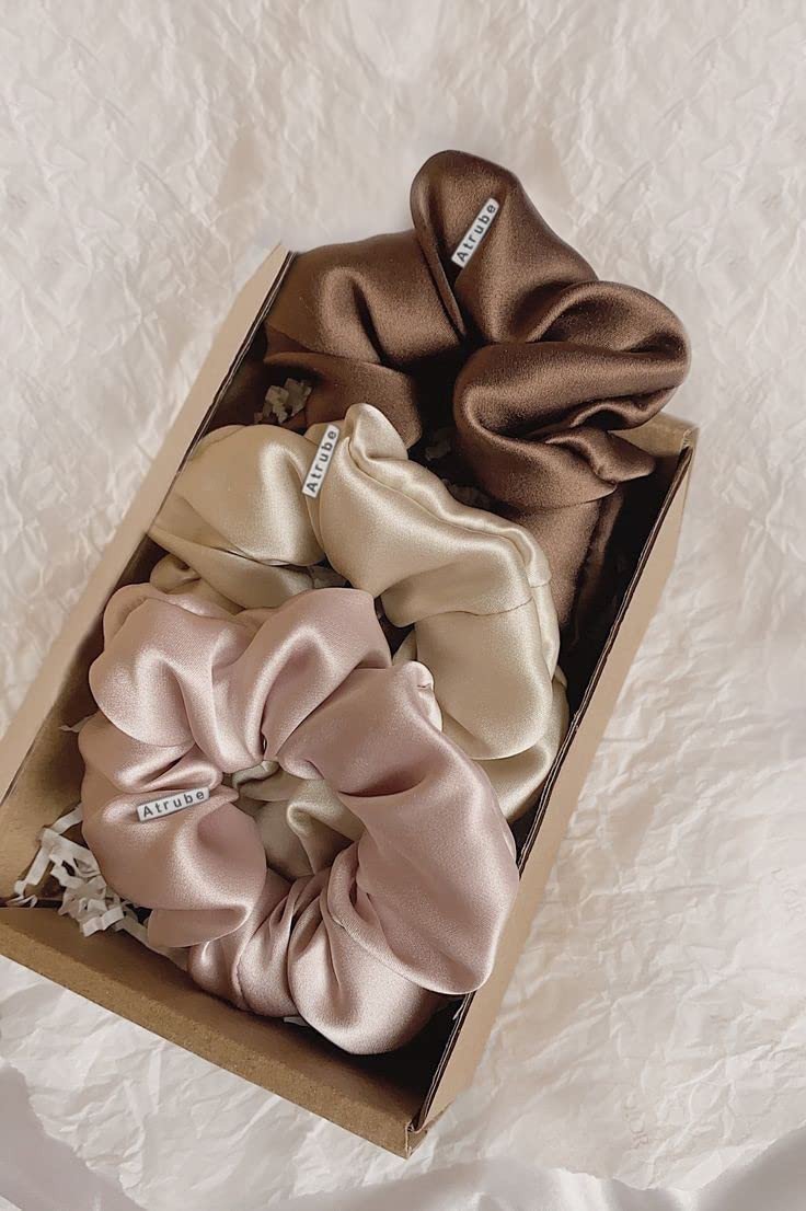 Satin Silk Scrunchies for Women or Girls, Hair Ties, Ponytail Holder, Women Hair Accessories,Ponytail holders for girls Fluffy Scrunchy Best Gift for Girls, women,sisters