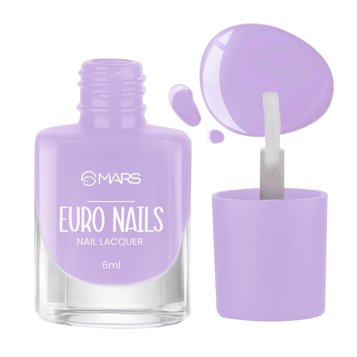 MARS EURO Nail Lacquer | Glossy Gel Finish | Rich Pigmentation | Chip Free | Quick Drying Formula | Long Lasting Nail Polish for Women | (6.0 ml) (Shade-02)