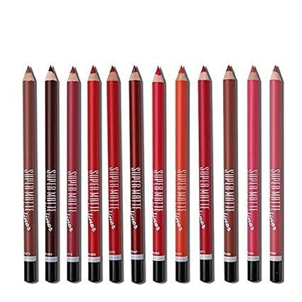 MF® Waterproof Professional Multicolored Matte Super Matte Lip Liner Pencil Set of 12