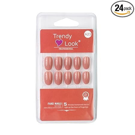 SLAY IT, DON'T PLAY IT Press On Nails for Women with Glue Stickers | 24 Pcs Pack |Brownish Pink