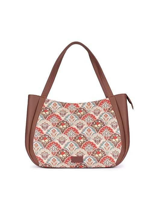 ZOUK Jute Handcrafted Vegan Leather Women's Shoulder Luna Handbags