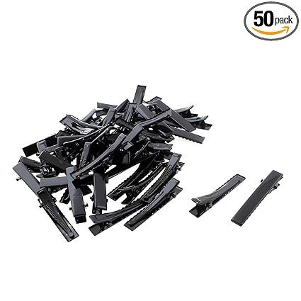 Metal Alligator Hair Clips, Duck Teeth Hair Pins, Sectioning and Styling Barrettes, DIY Hair Accessories for Women and Girls (Black, 50)