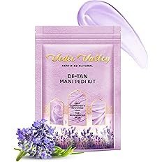 Vedic Valley Manicure Pedicure Kit for Women & Men with Organic Actives to Repair Cracked & Dry Heels for Deep Moisturization with Soak, Wash, D-Tan Scrub, Foot Peeling Mask & Cream, Lavender 75gm