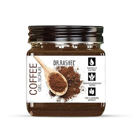 DR.RASHEL Coffee Gel Face & Body Scrub For Men and Women (380 Ml) | All Skin |Cleanser Scrub For Deep Exfoliation | Dead Skin Remover | Tan Removal | Blackhead Remover