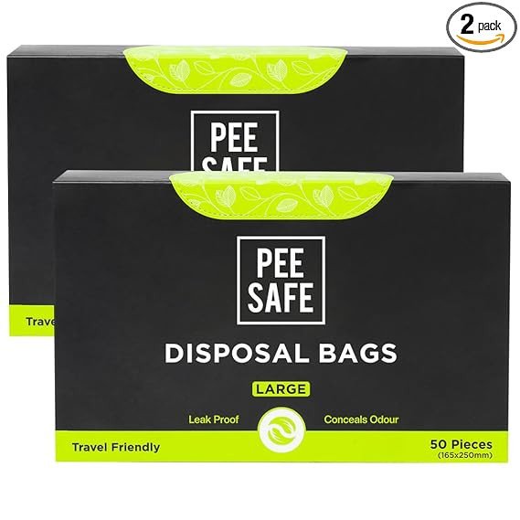 Pee Safe Sanitary Disposal Bags | 100 Large Bags | Leak Proof & Odour Free | Discreet Disposal of Tampons, Panty Liners & Sanitary Pads, Condoms & Hygiene Waste