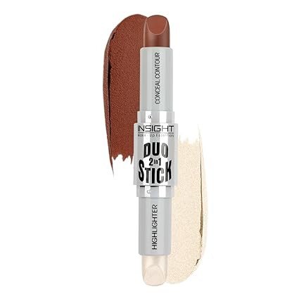 INSIGHT Cosmetics Duo Stick Conceal Contour + Highlighter-Chocolate|Medium Coverage|Creamy Finish| Crease Resistant|Long Wear|Travel Friendly| For All Skin Types-8.5gm
