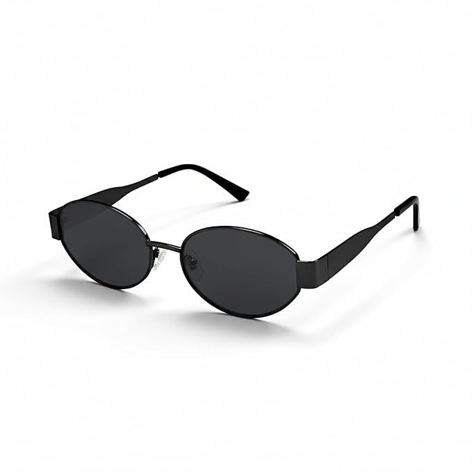 4Flaunt Retro Oval Sunglasses For Women & Men | Trending, Stylish & Durable Metal Frame Vintage 90s Sunglasses With UV 400 Protection Lenses
