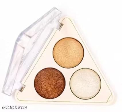 Highlighting Powder, Highlighter Makeup, Shimmer Glow, Pink Rose Gold Blossom Glow, 3 in 1