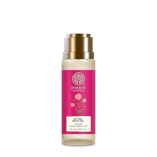 Forest Essentials After Bath Oil Indian Rose | After Shower on Wet Skin | Keeps Skin Hydrated | For Lightly Scented & Soft Skin | For Daily Use