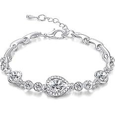 Romantic Gift of True Love Titanic Heart Austrian Crystal Bracelet for Women and Girls