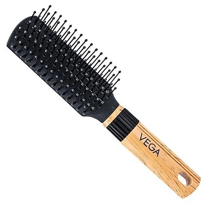 Vega Compact Hair Brush for Women & Men | Detangling & Styling Brush with Ball-Tipped Bristles | Paddle Hair Comb for Smooth, Frizz-Free Hair
