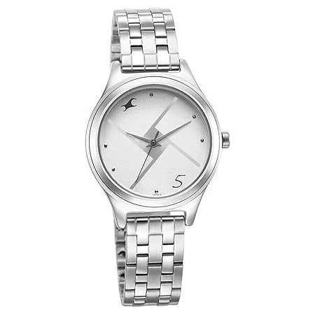 Stunners Quartz Analog Silver Dial Silver Metal Strap Watch for Girls