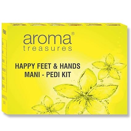 Aroma Treasures Happy Feet & Hands Manicure Pedicure Kit (33g/ml) | One-Time Use | Enriched with Pure Essential Oils | Natural Care for Soft & Refreshed Skin