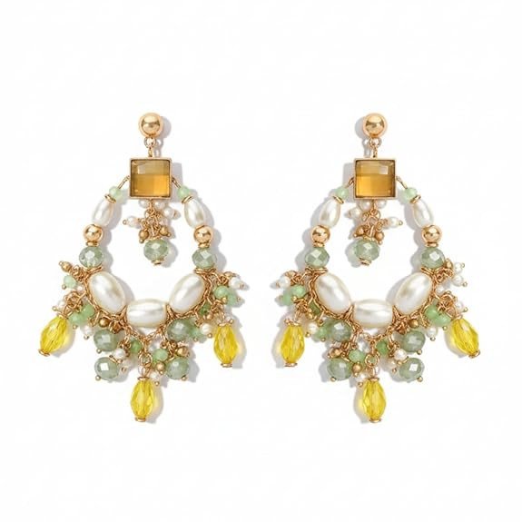 Embroidered Earrings for Women | Designer Dangler Earrings with Stones, Beads, Pearls & Glass Drops | Lightweight Ethnic & Festive Jewelry for Weddings & Parties